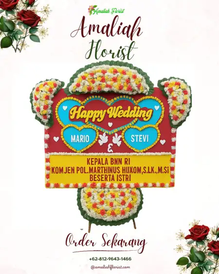 Papan Bunga Pernikahan Sabuk Indah